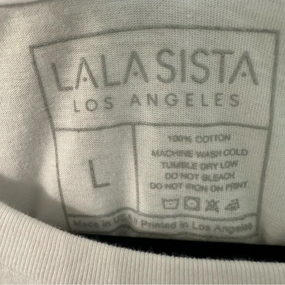 Lala Sista Los Angeles Indian Lake Short Sleeve Graphic Cotton Tee Size L GUC - Picture 2 of 5
